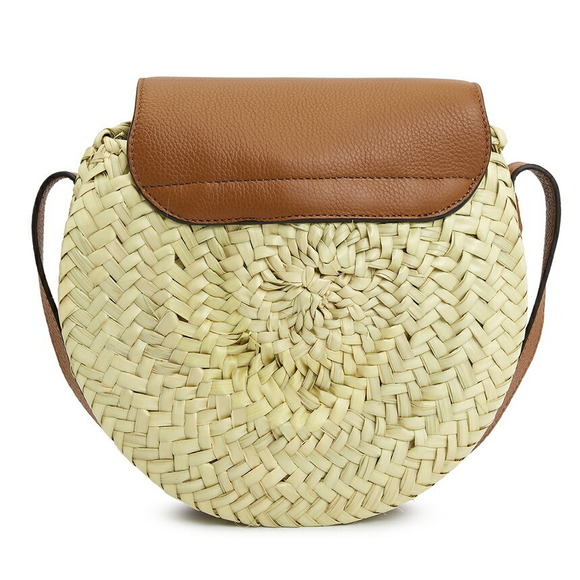 Chloe Marcie basket crossbody bag raffia Tan - Picture 4 of 9